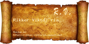 Rikker Viktória névjegykártya